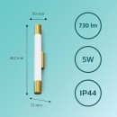 Philips 8720169299375 LED nástenné svietidlo nad zrkadlo Rover  | 5W integrovaný LED zdroj | 550lm | 2700K