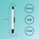 Philips 8720169300217 LED nástenné svietidlo nad zrkadlo Rover  | 10W integrovaný LED zdroj | 1100lm | 2700K