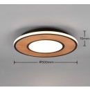 Trio 626610232 LED stropné svietidlo Deacon 1x37W | 4400lm | 2700-6000K - 3 fázové stmievanie, čierna, drevo