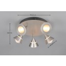 Trio 637010507 LED bodové stropné svietidlo ROMEO | 7W integrovaný LED zdroj | 700lm | 2300+3000+4000K