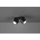 Trio 652910232 LED prisadené stropné bodové svietidlo Taurus 2x3,5W + 2x1,5W | 900lm | 3000K | IP20 - oddelené vypínače, čierna