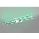Trio 670710507 LED prisadené stropné svietidlo Ganado 1x37W + 8W | 4300lm | 2700-6500K | RGB - stmievateľné, nočný režim, diaľkové ovládanie, matný nikel