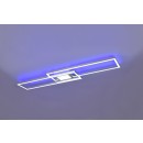 Trio 670710507 LED prisadené stropné svietidlo Ganado 1x37W + 8W | 4300lm | 2700-6500K | RGB - stmievateľné, nočný režim, diaľkové ovládanie, matný nikel