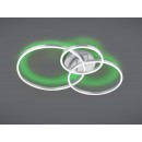 Trio 670710532 LED prisadené stropné svietidlo Winona 1x28W + 10W | 3200lm | 2700-6500K | RGB - stmievateľné, nočný režim, diaľkové ovládanie, nikel