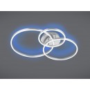 Trio 670710532 LED prisadené stropné svietidlo Winona 1x28W + 10W | 3200lm | 2700-6500K | RGB - stmievateľné, nočný režim, diaľkové ovládanie, nikel