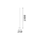 Ideal lux 366210 LED stojacia lampa DORICA  | 50W integrovaný LED zdroj | 2140lm | 3000K | vypínač | sivá