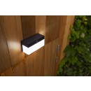 Lutec 6941502330 LED solárne vonkajšie nástenné svietidlo Fran so senzorom 1x9,7W | 800lm | 2700-6500K | IP44 - čierna