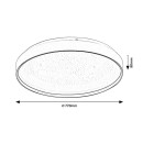 Rabalux 71451 LED prisadené stropné svietidlo Zerava | 80W integrovaný LED zdroj | 4400lm | 3000-6500K | diaľkové ovládanie | stmievač | čierna