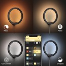 PHILIPS HUE 8719514343382 LED nástenné svietidlo Sana 1X20W | 1200-1400lm | 2000-6500K - White and Color Ambiance, stmievateľná, Bluetooth, čierna