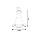 Rabalux 98072229 LED závesné stropné svietidlo Sindri | 45W integrovaný LED zdroj | 3200lm | 3000+4000K
