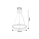 Rabalux 72402 LED závesné stropné svietidlo Nevira | 36W integrovaný LED zdroj | 2520lm | 3000-6500K | diaľkové ovládanie | stmievač | na lanku | hnedá
