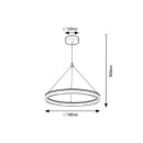 Rabalux 72478 LED závesné stropné svietidlo Seraphiel | 24W integrovaný LED zdroj | 1610lm | 3000-6500K | diaľkové ovládanie | stmievač | na lanku | čierna