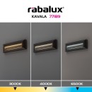 Rabalux 77189 LED vonkajšie nástenné svietidlo Kavala | 6W integrovaný LED zdroj | 300lm | 3000/4000/6000K | čierna