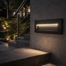 Rabalux 77190 LED vonkajšie nástenné svietidlo Kavala | 6W integrovaný LED zdroj | 250lm | 3000/4000/6000K | čierna