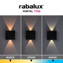 Rabalux 77191 LED vonkajšie nástenné svietidlo Portel | 2W integrovaný LED zdroj | 160lm | 2700/4000K | čierna