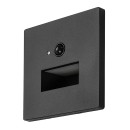 Rabalux 77197 LED vonkajšie nástenné svietidlo Lunca | 1W integrovaný LED zdroj | 15lm | 3000/4500/6500K | pohybové čidlo | čierna