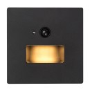 Rabalux 77197 LED vonkajšie nástenné svietidlo Lunca | 1W integrovaný LED zdroj | 15lm | 3000/4500/6500K | pohybové čidlo | čierna