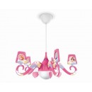 detské závesné stropné svietidlo - luster Philips PRINCESS 1x15W E27 - ružová
