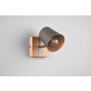Trio 801900167 nástenné či stropné bodové svietidlo Bell 1x25W | E14 - antický nikel, drevo