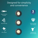 Philips 8720169376083 sada zapustených svietidiel Peridot  GU10 | čierna
