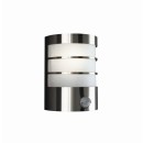 Philips 17475/47 / PN vonkajšie nástenné svietidlo Calgary 1x60W | E27 | IP44 - s pohybovým čidlom, nerez