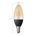 Philips Hue 8719514302235 LED filamentová žiarovka 1x4,5W | E14 | 300lm | 2100K - White Ambience, stmievateľná, Bluetooth