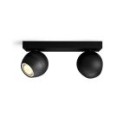 Philips Hue 8719514339088 LED prisadené stropné bodové svietidlo Buckram 2x5W | GU10 | 700lm | 2200-6500K - stmievateľné, Bluetooth, diaľkové ovládanie, White Ambiance, čierna