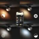 Philips Hue 8719514339200 LED bodové nástenné alebo stropné svietidlo Buckram 1x5W | GU10 | 350lm | 2200-6500K- stmievateľné, Bluetooth, White Ambiance, čierna