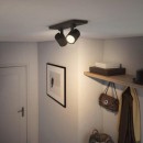Philips 8719514435315 prisadené stropné bodové svietidlo Runner 2x20W | GU10 - nastaviteľné, čierna