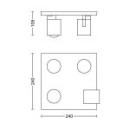 Philips 8719514435353 prisadené stropné svietidlo Runner 4x20W | GU10 - nastaviteľné, čierna