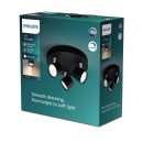 Philips 8719514435414 LED prisadené stropné svietidlo Star 3x4,5W | 1500lm | 2700K- stmievateľné, nastaviteľné, čierna
