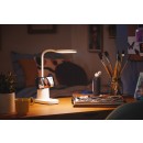 Philips 8719514443792 LED stolné dotykové svietidlo Rock 1x7W | 200lm | 3000-5700K- USB, stmievateľná, so stojanom na mobil, biela