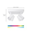 WiZ Colors 8719514554559 IMAGEO prisadené stropné bodové svietidlo 4xGU10 | 4x5W | 345lm | 2200-6500K | RGB -biela