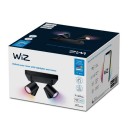 WiZ Colors 8719514554573 IMAGEO prisadené stropné bodové svietidlo 4xGU10 | 4x5W | 345lm | 2200-6500K | RGB - čierna