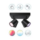 WiZ Colors 8719514554573 IMAGEO prisadené stropné bodové svietidlo 4xGU10 | 4x5W | 345lm | 2200-6500K | RGB - čierna