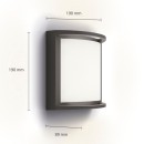 Philips 8720169276864 LED vonkajšie nástenné svietidlo Samondra | 3,8W integrovaný LED zdroj | 800lm | 2700K