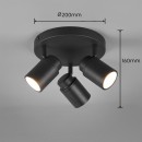 Trio 880430332 prisadené stropné bodové svietidlo Angelo 3x5W | GU10 | IP44 - čierna