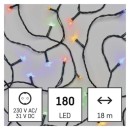 Emos D4AM09 vianočná reťaz Classic 18m 180 LED | 6W | IP44 - multicolor časovač, zelená