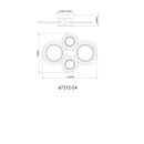 Globo 67372-54 LED prisadené stropné svietidlo ANTHONY  | 54W integrovaný LED zdroj | 5500lm | 3000/4300/6300K