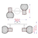 Globo 54013-2 prisadené stropné svietidlo Argusto 2x40W | E27 - čierna