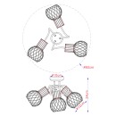 Globo 54013-3 prisadené stropné svietidlo Argusto 3x40W | E27 - čierna
