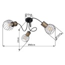 Globo 54013-3 prisadené stropné svietidlo Argusto 3x40W | E27 - čierna