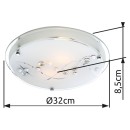 Globo 48090-2 stropné svietidlo Ballerina I 2x60W | E27 - chróm, satinované sklo