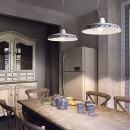 závesné svietidlo - luster Ideal lux BASSANO 1x60W E27 - chróm / biela / modrá