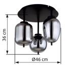 Globo 15345-3D prisadený luster Blacky I 3x40W | E14