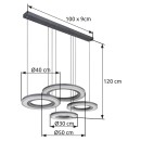 Globo 67191-80 LED závesné stropné svietidlo BLASIUS  | 80W integrovaný LED zdroj | 2756lm | 2700-6000K
