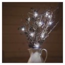 Emos D3AC07 vianočná nano reťaz 1,9 m 20 LED | 1,28W | 2xAA - studená biela, časovač, strieborná