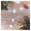 Emos D3AC07 vianočná nano reťaz 1,9 m 20 LED | 1,28W | 2xAA - studená biela, časovač, strieborná
