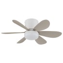 Globo 03625SA LED ventilátor s osvetlením DELORES | 5W integrovaný LED zdroj | 350lm | 2700-6500K | ventilátor | biela | matna