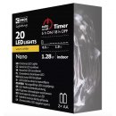 Emos ZY1952 LED vianočné nano reťaz 1,9 m 2xAA 1x1,28W | IP20 | 20 žiaroviek - teplá biela, časovač